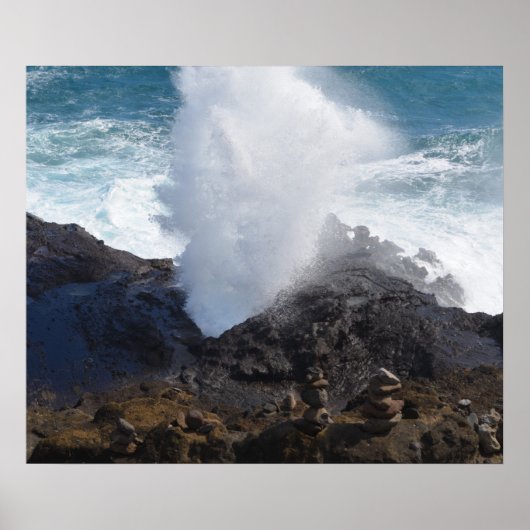 岩に波を打つ ポスター (正面)