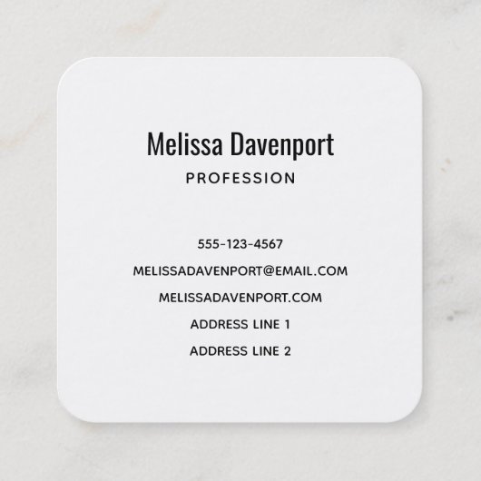 岩に覆われた海岸が美しい熱帯海 スクエア名刺 (裏面)