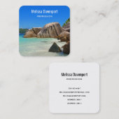 岩に覆われた海岸が美しい熱帯海 スクエア名刺 (正面/裏面)