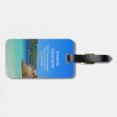 岩に覆われた海岸が美しい熱帯海 ラゲッジタグ (裏面横)