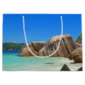 岩に覆われた海岸が美しい熱帯海 ラージペーパーバッグ (正面)