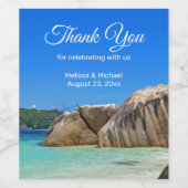 岩に覆われた海岸が美しい熱帯海 ワインラベル (シングルラベル)