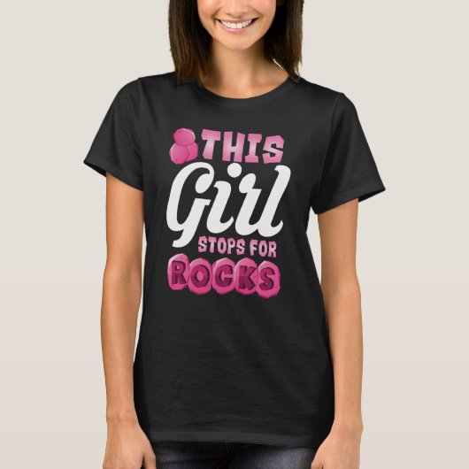 岩のためのストップこの女の子かわいい宝石ハンター2 Tシャツ (正面)