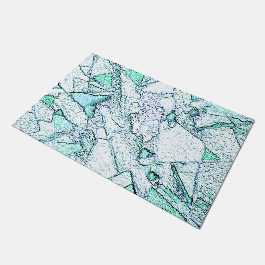 岩のように、シアンとミントの混合物のアペラス ドアマット (アングル)