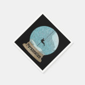 岩のクライマーロープを撃退する雪のユニーク球体 スタンダードカクテルナプキン (角)