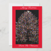 岩のクリスマスライトカスタムメリークリスマス シーズンカード (正面)