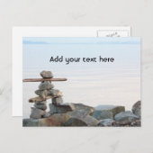 岩のスタッキングアートはビーチで。撮影はHao zhang ポストカード (正面/裏面)