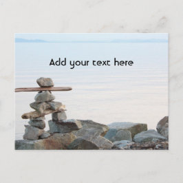 岩のスタッキングアートはビーチで。撮影はHao zhang ポストカード