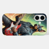 岩のステージでギターを弾くドーベルマン Case-Mate iPhoneケース (裏面 (横))