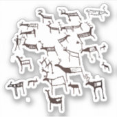 岩のペトログラフ 古代ヨーロッパの狩猟 鹿 シール (正面)
