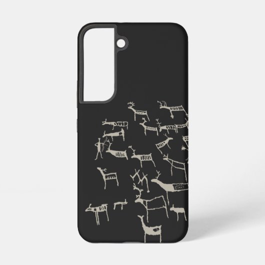 岩のペトログラフ　古代ヨーロッパの狩猟　鹿 SAMSUNG GALAXYケース (裏面)