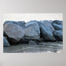 岩のポスターによる海 ポスター