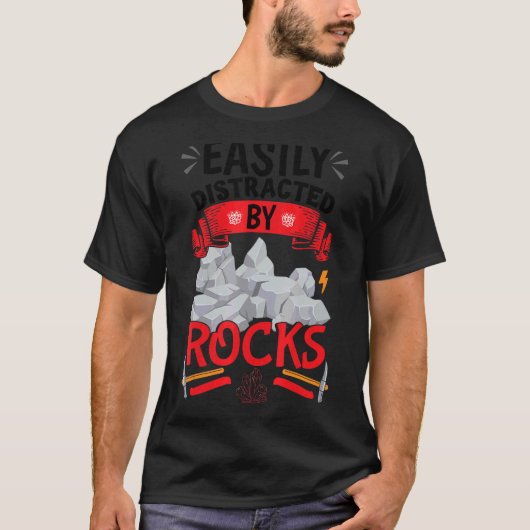 岩のロックアパレルに簡単に気を取られる Tシャツ (正面)