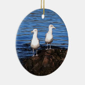 岩の上でカモメする セラミックオーナメント (右)