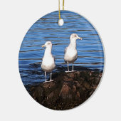 岩の上でカモメする セラミックオーナメント (左)