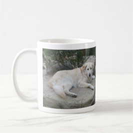 岩の上で休む犬 コーヒーマグカップ