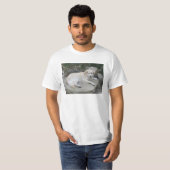 岩の上で休む犬 Tシャツ (正面フル)