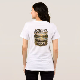岩の上で座って トライブレンドＴシャツ