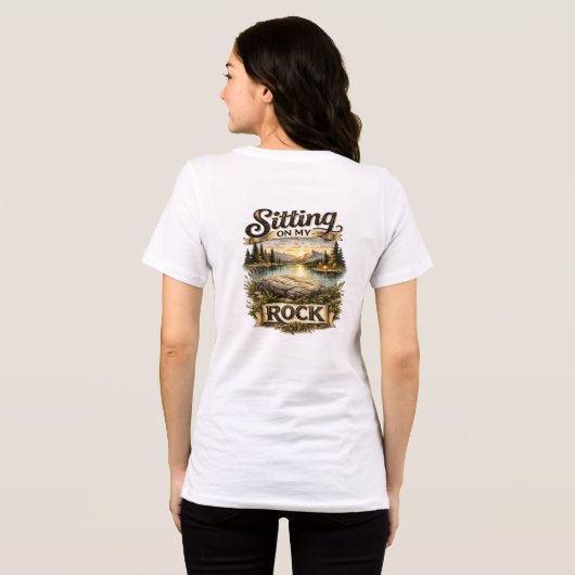 岩の上で座って トライブレンドTシャツ (裏面全面)
