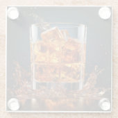 岩の上にウイスキー ガラスコースター (裏面)