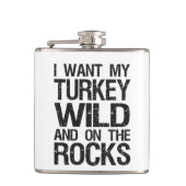 岩の上に七面鳥の野生がおもしろい欲しい フラスク (正面)