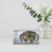 岩の上に二重の滝が短い 名刺 (スタンド正面)