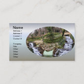 岩の上に二重の滝が短い 名刺 (正面)