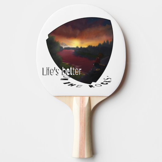 岩の上に命が勝った。岩の登山者 卓球ラケット (正面)