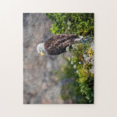 岩の上に座っているハゲのワシ ジグソーパズル (縦)