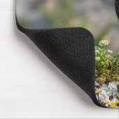 岩の上に座っているハゲのワシ マウスパッド (コーナー)