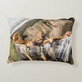 岩の上に横たわるアシカ アクセントクッション (裏面)