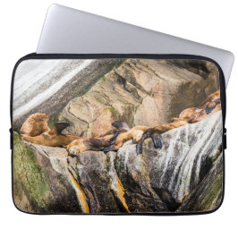 岩の上に横たわるアシカ ラップトップスリーブ