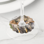 岩の上に横たわるアシカ ワイングラスタグ (クローズアップ)