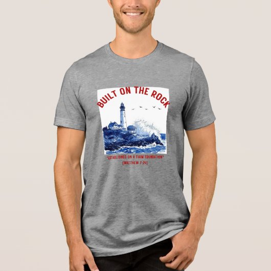岩の上に立つ トライブレンドTシャツ (正面)
