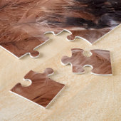 岩の上に赤い猫背のタカ ジグソーパズル (側面)