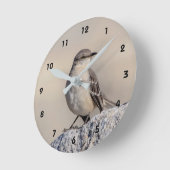 岩の上に鳥を置く ラウンド壁時計 (傾斜)