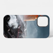 岩の上のオレンジ色の灯台 iPhoneケース (裏面横)