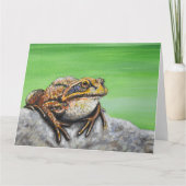 岩の上のカエル絵画たち カード (正面)