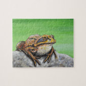 岩の上のカエル絵画たち ジグソーパズル (横)