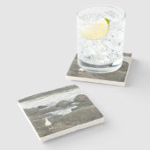 岩の上のカモメ ストーンコースター (横)