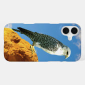 岩の上のシロハヤブサのスマホケース iPhoneケース (裏面横)