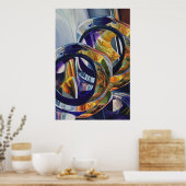 「岩の上のスコッチ」アートグラス水彩画 ポスター (キッチン)