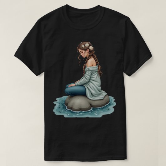 岩の上のセリーキ Tシャツ (デザイン正面)