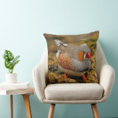 岩の上のゼブラフィンチソンバード クッション (椅子)