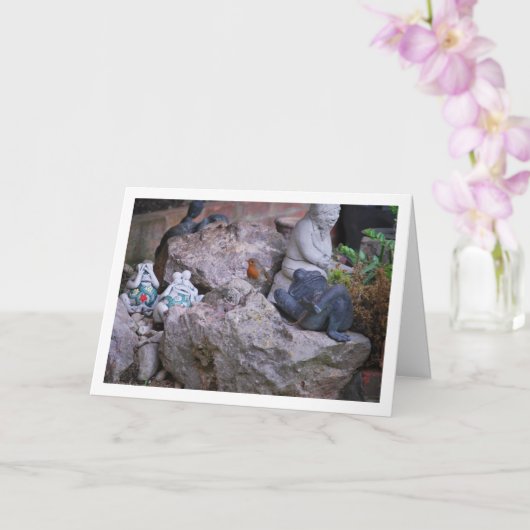 岩の上のルビンチョウ カード (蘭)