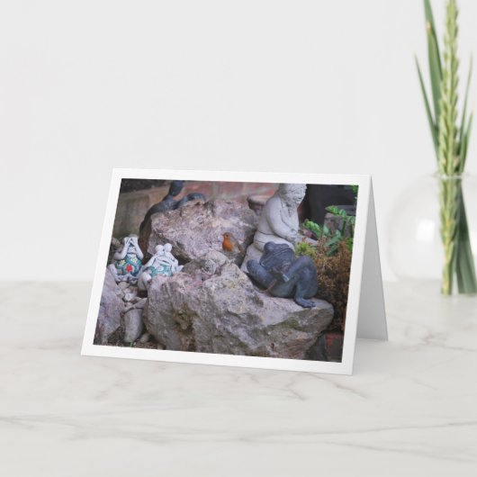 岩の上のルビンチョウ カード (正面)