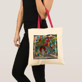 岩の上の仏教絵画 トートバッグ (正面(商品))