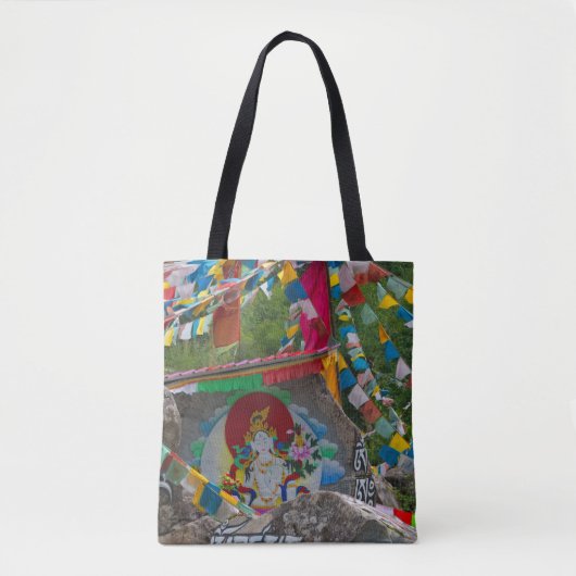 岩の上の仏画 トートバッグ (正面)