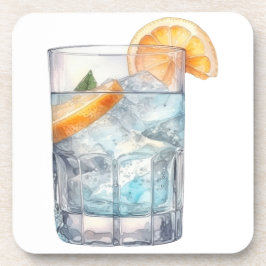 岩の上の水色のウォッカ コースター