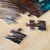 岩の上の絵を描カワウ ジグソーパズル (側面)